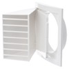 Diameter 150 mm, white ventilation grille with weather protection, plastic