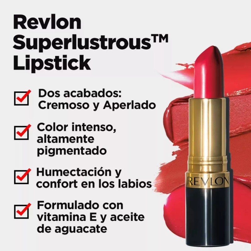 Revlon Lápiz Labial Super Lustrous Lipstick Tono Sassy Mauve Revlon