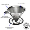 Stainless Steel Pour Over Coffee Cone Dripper with Cup Stand