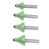 4 Pcs Roundover Router Bit 8mm Shank 5/8in 3/4in 7/8in