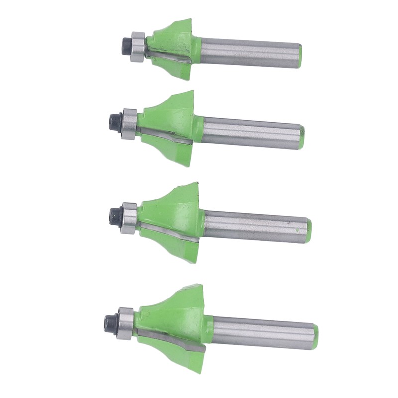 4 Pcs Roundover Router Bit 8mm Shank 5/8in 3/4in 7/8in