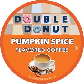 Double Donut Coffee Pumpkin Spice Flavored Coffee Pods, Medium Roast Coffee, Compatible with Keurig K Cups Brewers, 20 Count