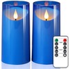 NURADA 3"x6"Flickering Flameless Candles: 3D Wick Acrylic Battery Operated LED