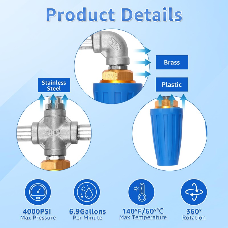 Triple Nozzle Pressure Washer 4000 PSI 3 in 1 Pressure