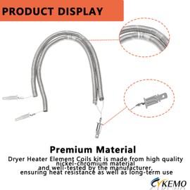 Upgraded Dryer Heating Element Coils Kit WE11X10007 WE11M23 with 6 Ceramics Insulators & 2 Coils - Compatiable with GE Hotpoint Dryer Replaces Part AP2620171 824395 AH265605 EA265605 PS265605
