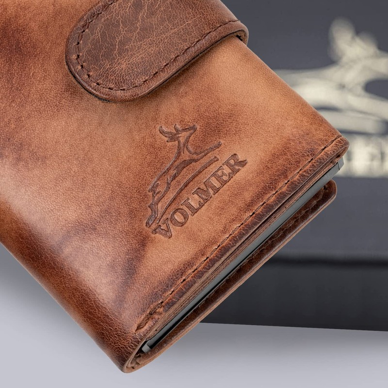Fa.Volmer ® Pop-up card case made of genuine leather with/without