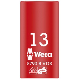 Wera 004957 8790HMB Insulated Socket, 3/8, 0.5 inch (13 mm) Opposite Side