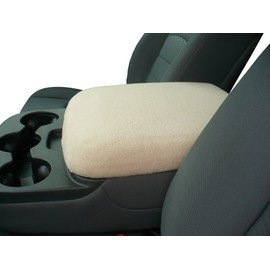 Car Console Covers Plus Made in USA Designed for Ram Classic and All Bucket Seat Models 2014-2025 Fleece Auto Armrest Center Console Cover Taupe