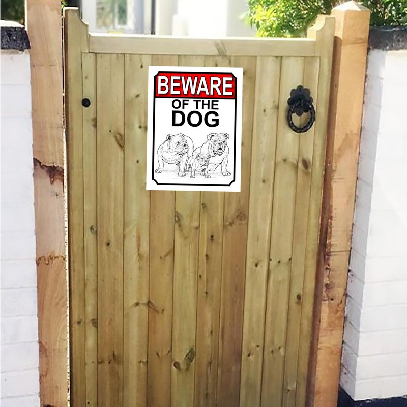 Shawprint BEWARE OF THE DOG METAL TIN GATE SIGN BRITISH