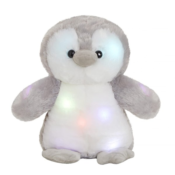 Houwsbaby LED Penguin Glowing Night Light Stuffed Animal Soft Plush Toy Hugging Gift for Kids Boys Girls Birthday, 12''