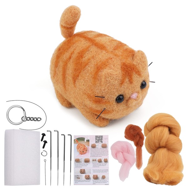 QMNNMA Needle Felting Kit, Animals Needle Felting Set, DIY Wool
