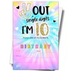 YSTEP Tie Dye 10th Birthday Party Invitations, 20 Invite Cards