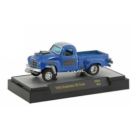 M2 Machines 1950 2R Pickup Truck The South Bend Shaker Blue Heavy Metallic with White Stripes Limited Edition to 4400 Pieces Worldwide 1/64 Diecast Model Car by M2 31600-GS05