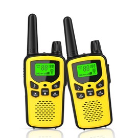 Walkie Talkies,Erelis Long Rang Walkie Talkies with 22 FRS Channels,Walkie Talkies for Adults with Lamp,VOX,LCD Display for Outdoor Activities (Yellow)