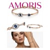 Pulsera Oro Rosa Con Ojo Turco Y Zafiro Protección Elegante