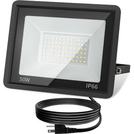 BS&S LED Flood Light Outdoor 50W 6000LM Smart RGB Landscape Lighting with APP Control, DIY Scenes - Timing - Warm White 2700K - Color Changing Uplight, IP66 Waterproof US Plug