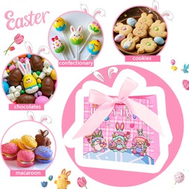 24 Pcs Small Easter Gift Bags, 4.5 x 3.9 x 1.8 Inch 6 Unique Patterns Easter Bags for Goodies, Candy, Gifts Wrapping, Party Supplies