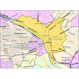 HISTORY GALORE 24x36 Gallery Poster, Interactive map of Trenton, New Jersey