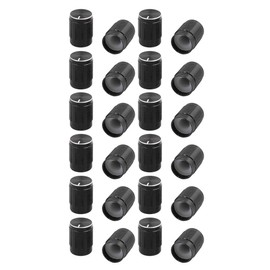 sourcing map 24 Pcs 6 mm Diameter Aluminium Round Potentiometer Rotary Knob Cap Black DE de