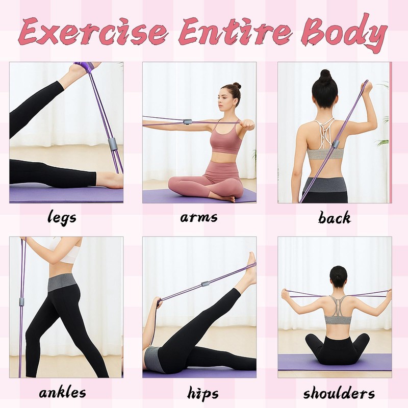 Figure 8 Resistance Band,2-Pcs Set with Handles + 1 Yellow