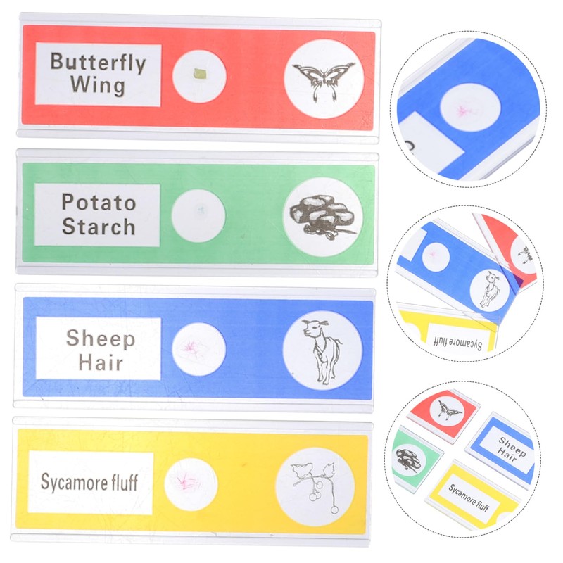Hohopeti 12 pcs Prepared Microscope Slides for Educational Science Classroom