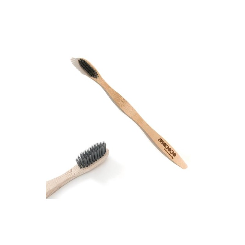 6 Cepillos de Bambú para los dientes con cerdas de