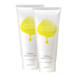 kikimate Facial Cleanser, Foaming Facial Cleanser, Enzyme Facial Cleansing Cream, Vitamin C, Moisturizing, 4.2 oz (120 g), Facial Cleansing Foam, Pores, Blackhead, Square Plug, Sensitive/Dry Skin, Set