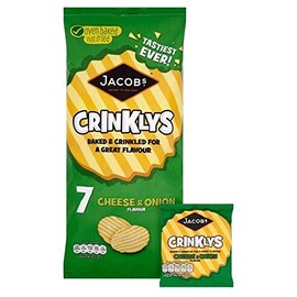 Jacob's Crinklys Cheese & Onion 25g x 7 per Pack - Pack of 2