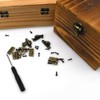 24Pcs Antique Small Box Hinges 12Pcs Antique Latch Hook Hasp