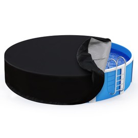 Hungdao 8 ft Round Pool Cover, Solar Covers for Above Ground Pools Pool Cover Protector Waterproof Outdoor Hot Tub Cover for Outdoor(8 ft)