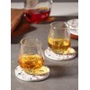 LIFVER Absorbent Drink Coasters with Holder, Set of 6 Ceramic