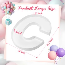 Mifoci 13.7" Cardboard Letter for Charcuterie Birthday Party and Anniversary Fillable Paper Mache Chocolate Candy Decoration (Letter C)