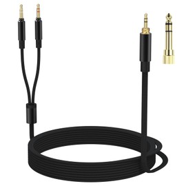 Saipomor 9.8FT Replacement Audio Cable Compatible with Beyerdynamic T1 (2nd Gen), T5P (2nd Gen) and T5P (3rd Gen) Headsets -3.5mm&6.35mm Adaptor