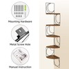 PHAREGE 5 Tier Moon Phase Corner Shelves Brown Black, Rustic