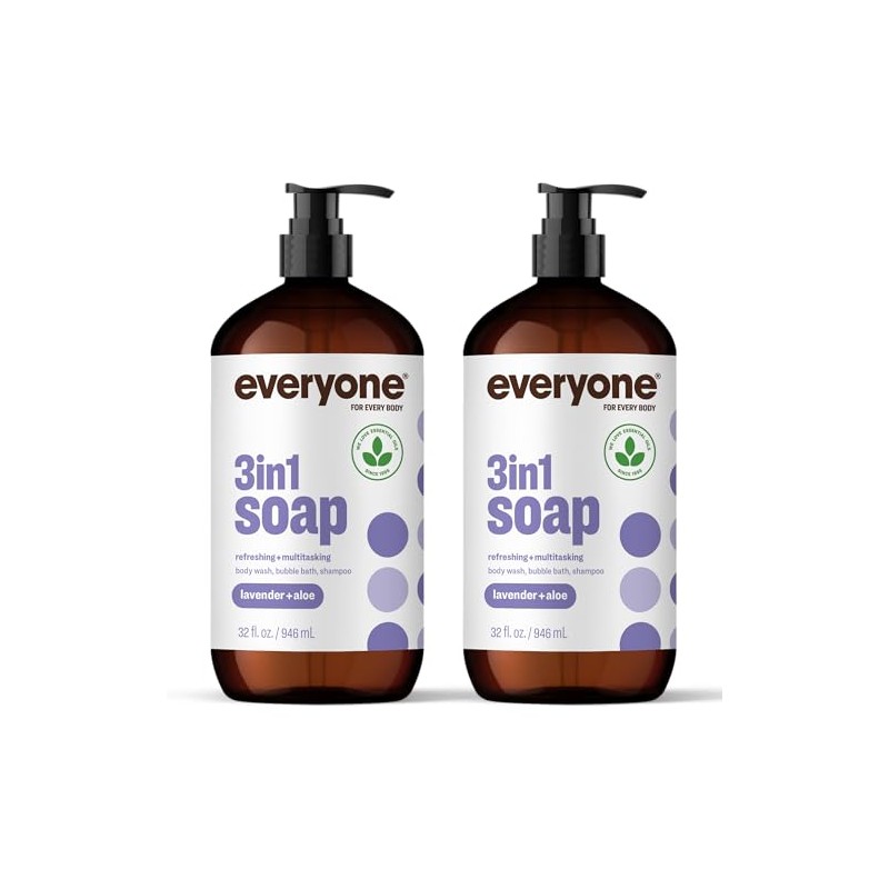 Everyone 3-In-1 Soap, Lavender and Aloe, 32 Ounce, 2 Count