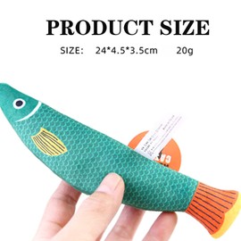 AYNKH Catnip Toys, 3PCS Bite Resistant Kitten Teething Fish Interactive Toy with Bell Inside, Cartoon Plush Cat Chew Toy for Indoor Pets Flopping/Flipping/Moving