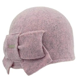 Seeberger Wool Hat with Decorative Bow Navy Blue, pink sandalwood