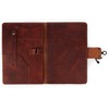 LONDO Genuine Leather Portfolio with Notepad and Snap Closure (Brown,