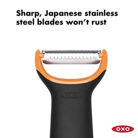 OXO OXO Stainless Steel Good Grips Prep Julienne Y-Peeler, Black, 4.2"W x 8"H