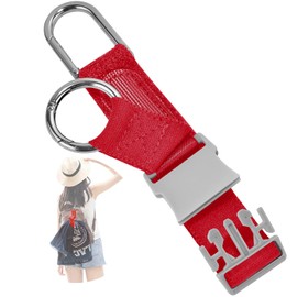 Elastic Jacket Gripper Travel Strap with D-Ring Hooks and Buckle, Suitcase Straps Belts Travel Accessories, Makes Your Hands Free,Red