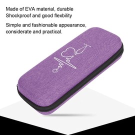 YUYTE Funda para Estetoscopio, Estuche para Estetoscopio, Bolsa de Almacenamiento de Estetoscopio de Choque Simple, Caja Organizadora de Estetoscopio Portátil EVA (Púrpura)