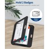 Uniclife ID Badge Holder with Double-Sided Windows Horizontal Hard Plastic