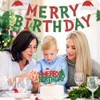 Merry Birthday Banner Red &Green Glitter Christmas Xmas Tree Garland