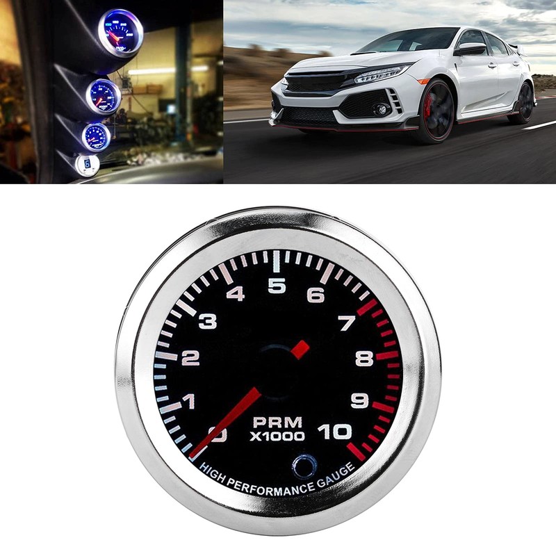 Aramox Car 2" 52mm Tacho Gauge Meter Tachometer RPM Pointer
