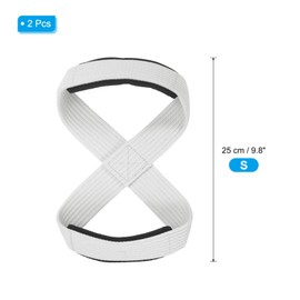 PATIKIL Figure 8 Lifting Strap, 2 Pack Weightlifting Wrist Wraps Dead Lift Padded Grips 8 Loop Weight Lifting Straps for Fitness Power Strength Training, Stripe White, S