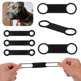 TIESOME 6Pack Dog Tag Rubber Band Replacement for Slide On Dog Tags, Silicone Elastic Holder for Pet Collar 2 Sizes Name Id Silent Noiseless Pet Id Tags for Puppy Kitten Small Dogs Cat