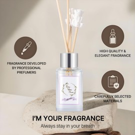 Reed Diffuser Set, Pretty Valley Home Mini Gypsum Flower Fragrance Diffuser Lavender 1.01 fl oz (30 ml), Home Fragrance Reed Diffuser for Bathroom Office Living Room Dining Table Decor