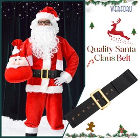 WERFORU Santa Claus Belt Christmas Costume Black Pirate Wide Belt for Adults Men and Women,Fit Waist Size 45-54 Inches