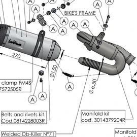 LeoVince Exhaust Mount Replacement Part Set for Kawasaki Versys 650