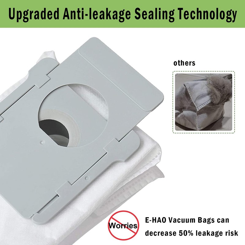 E-HAO 10 pack Vacuum bags compatible for iRobot Roomba i&j&s